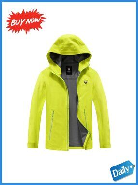 Women's Waterproof Windproof Hooded Hard Shell Rain Jacket